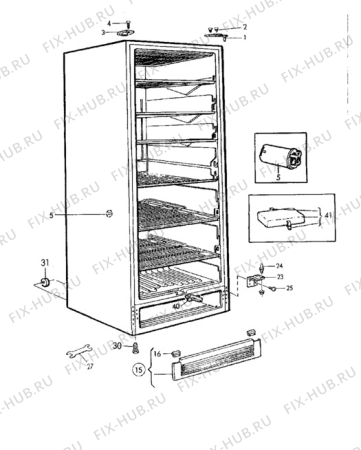 Взрыв-схема холодильника Electrolux EU3202C - Схема узла Cabinet + furniture (extra)